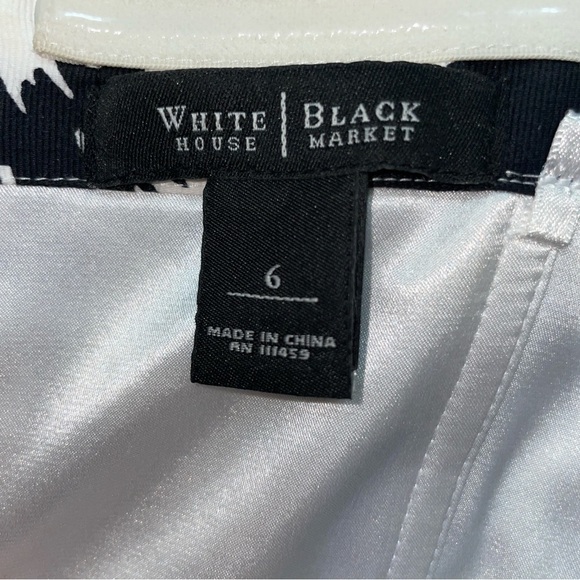 White House Black Market dress ruched strapless mini Black White floral size six - Picture 8 of 8